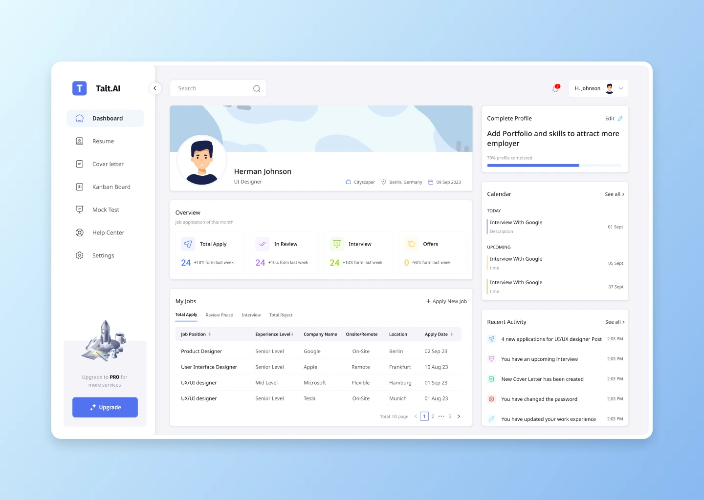 Talt.ai product design cover